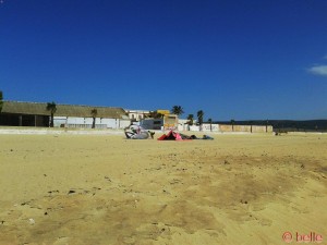 Kiter am Strand von Barbate...