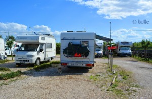 Unser Stellplatz auf der Camper-Area in Fossacesia Marina