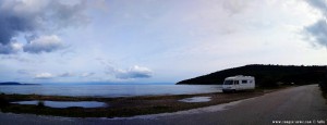 Parking at Kamares Beach - Unnamed Road - Kamares - Anatoliki Mani – Greece – January 2019